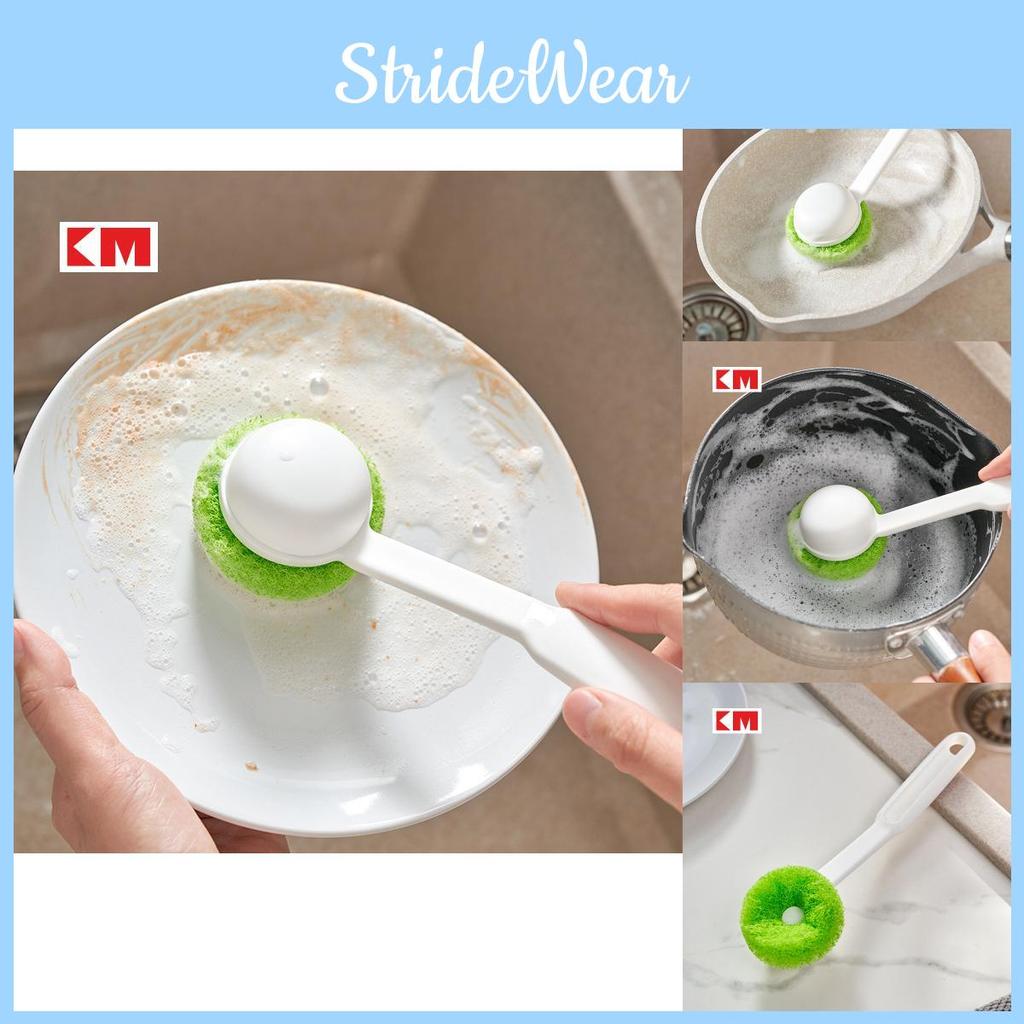 Brush Pot Kitchen With Soft Sponge Head For Safe Nonstick Cleaning Pan