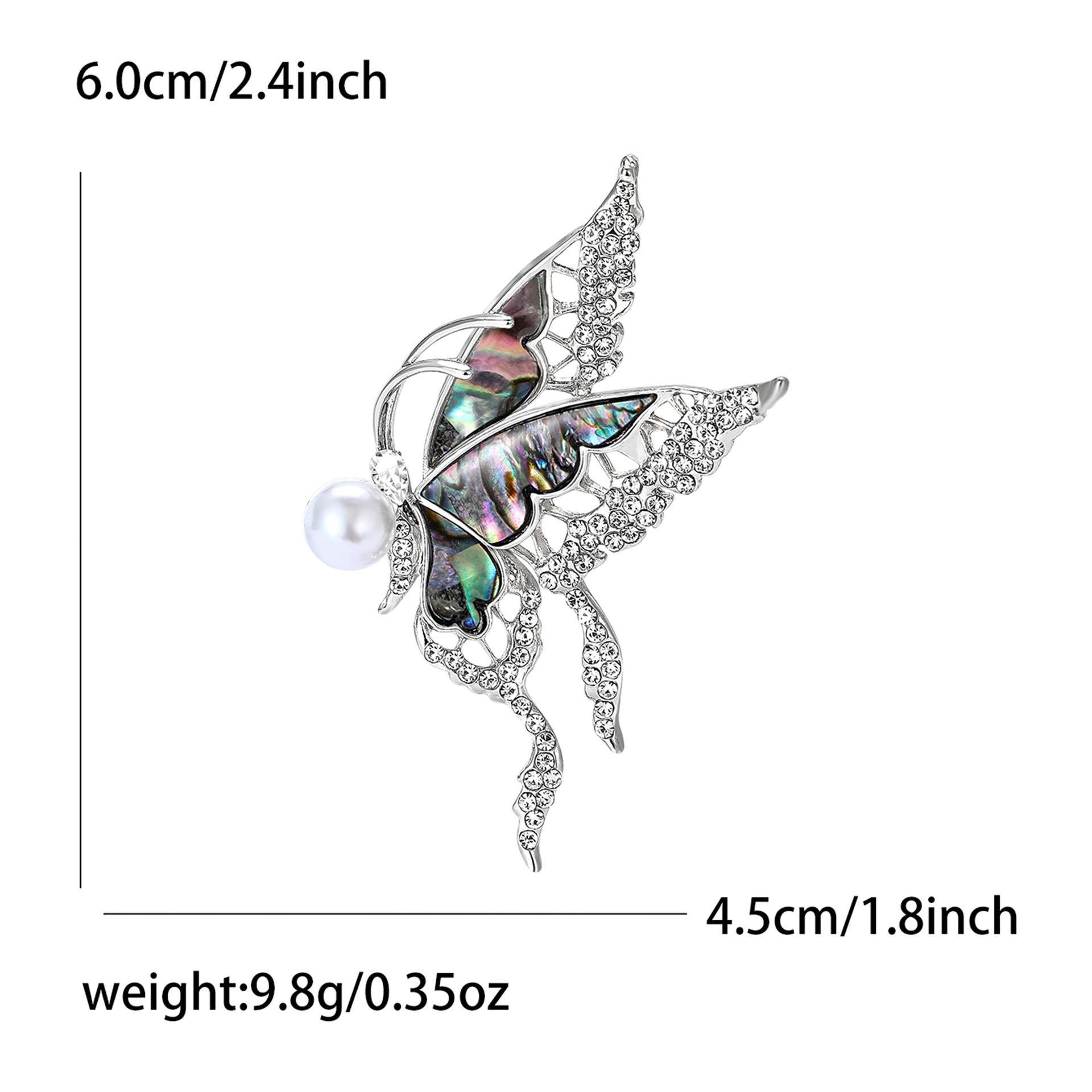 

Модная брошь-бабочка из сплава с ракушкой-абалоне, персонализированная, высокого класса, для женского костюма, пальто, корсаж, ювелирное украшение