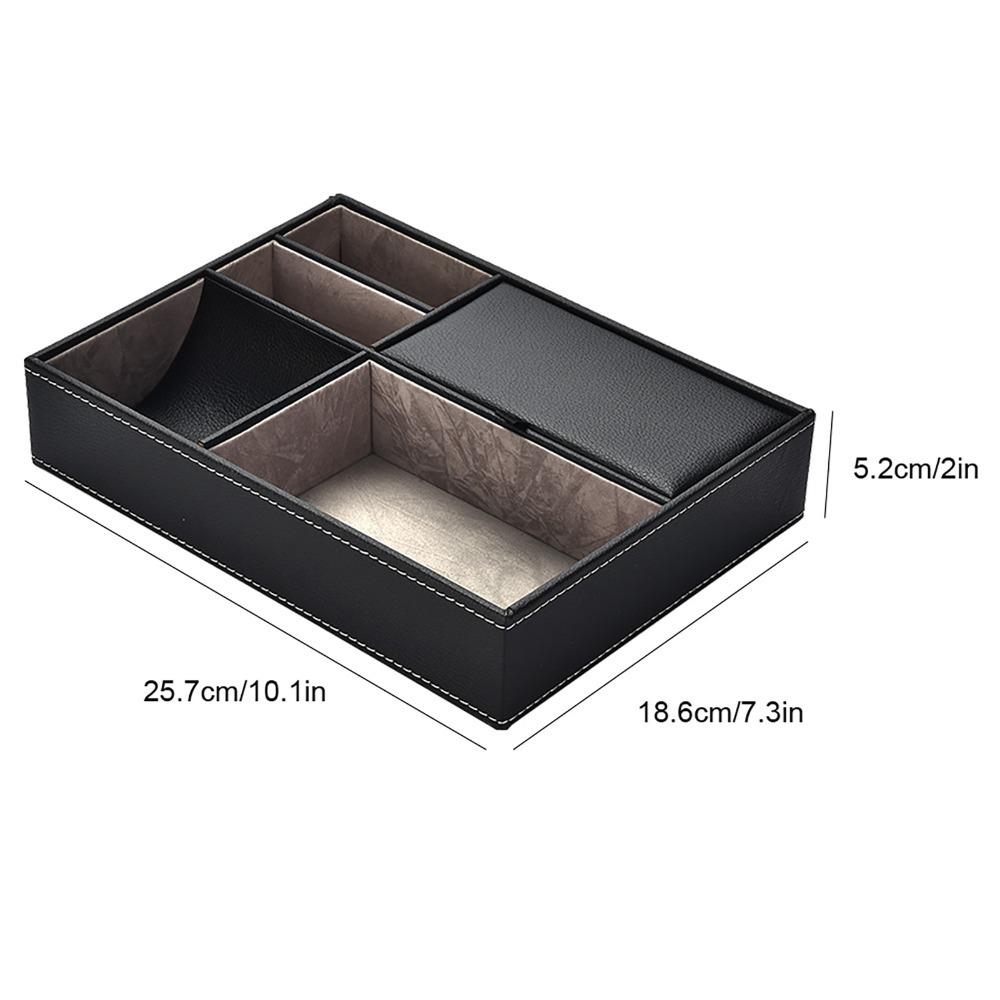 Household Storage Tray PU Leather Desktop Organizer Versatile Storage Organizer  Coffee Table