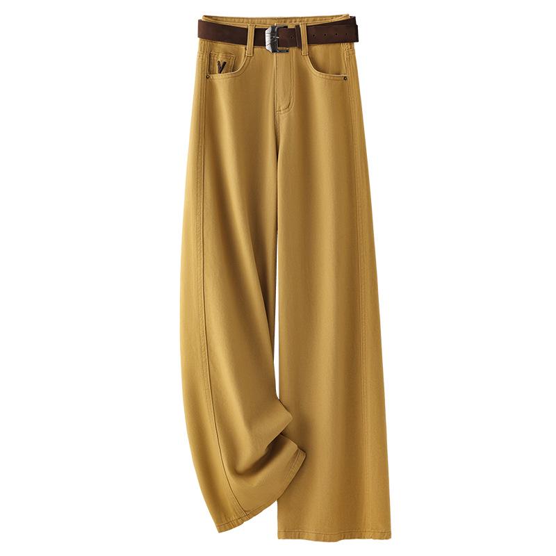 

Women s Yellow High Waist Retro Loose Straight Leg Jeans - Spring 2025 Collection 2XL