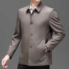 Men's Spring/Autumn Mulberry Silk Button-Up Jacket - Middle-Aged Business Casual Outerwear