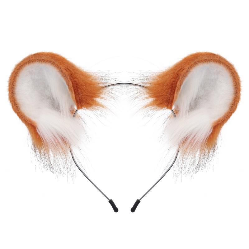 Handmade Plush Mouse Ears Headband With Tail Set Cosplay Animal Ear Costume Accessory Halloween Party