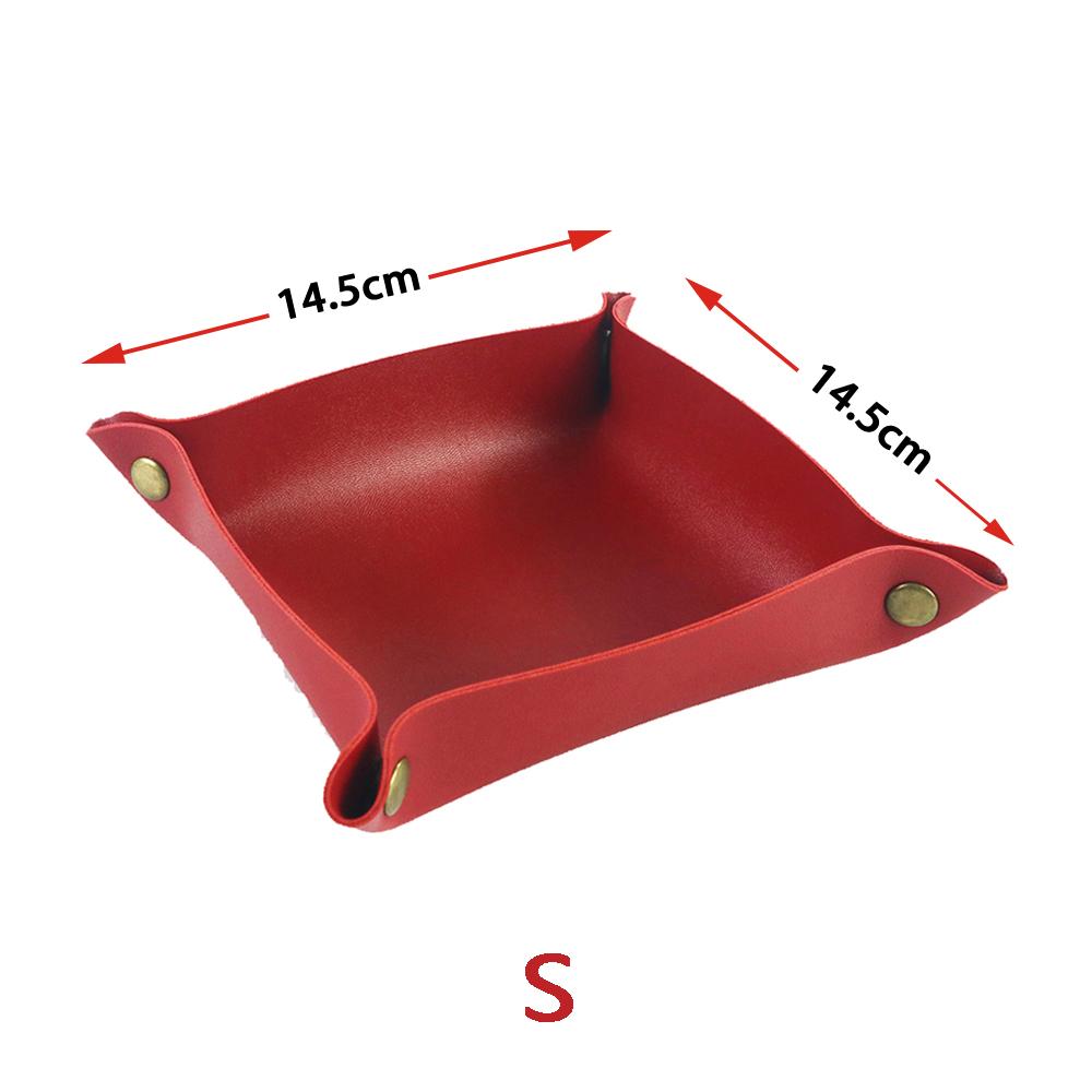Rolling Folding Dice Game Storage Tray PU Leather Tray Table Storage Tools