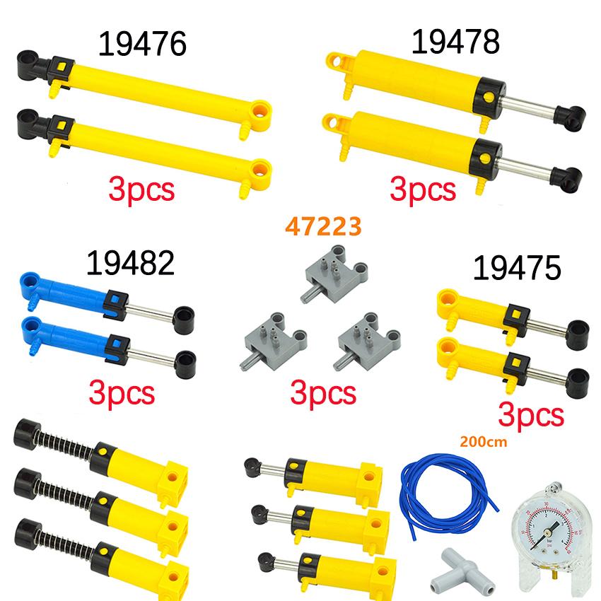 MOC Technical Pneumatic Pump and Air Tank Cylinder Set Reinforced Block Parts 19476