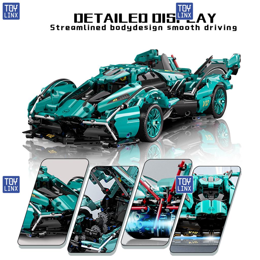 981 stuks bouwblokken voor sportauto's, speelgoed voor jongens of volwassenen, set 1:1:14 schaalmodel auto bouwset speelgoed kerst- en Halloweencadeaus