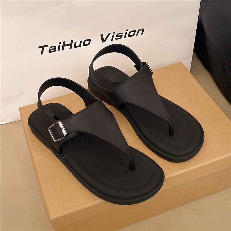 Summer New Simple Retro Fashion Versatile Casual Sandals Niche Beach Toe Sandals Women