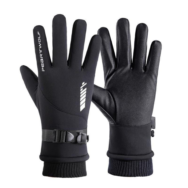 Warm Gloves Men's Outdoor Touch Screen Winter New Ski Gloves Windproof and Water-repellent Non-slip Riding Gloves
