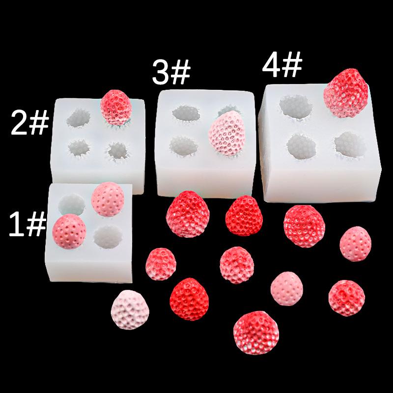 3D-Erdbeer-Silikonform für Schokolade, Kuchen, Süßigkeiten und Aromatherapie.