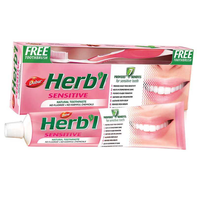 

Зубна паста для чутливих зубів, Herbal Natural Sensitive Toothpaste, Dabur 150г (43634104) 150g