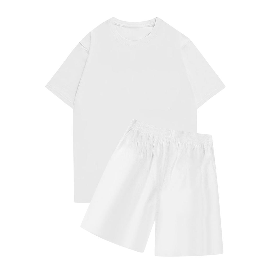 Conjuntos de Dos Piezas Para Mujer Camisas Casuales de Manga Corta y Pantalones Cortos