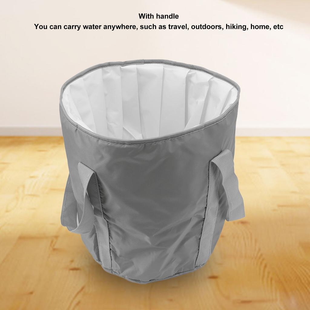Foldable Foot Tub Polyester Double Layer Collapsible Camping Bucket with Storage Bag for Outdoor