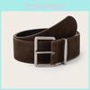 Color Solid Simple Suede Square Buckle Decoration Women Casual Belt Daily For