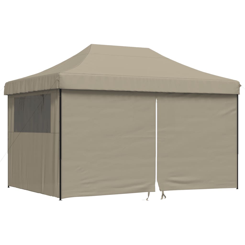 Vidaxl Pop-Up Party Tent with 4 Walls, Taupe