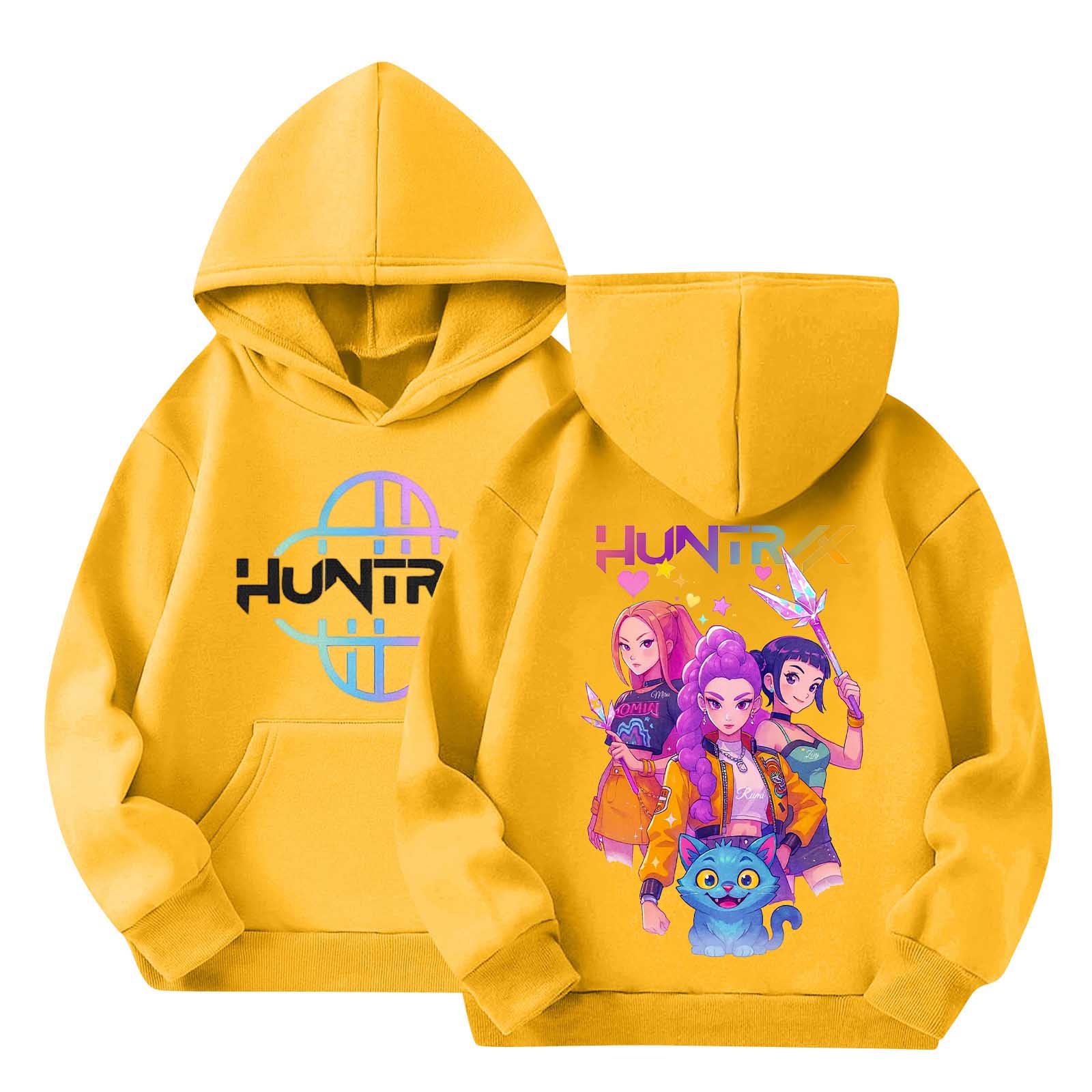 

Детская толстовка с капюшоном, с градиентным принтом, с длинными рукавами, свободная толстовка, толстовка 140 жёлтый