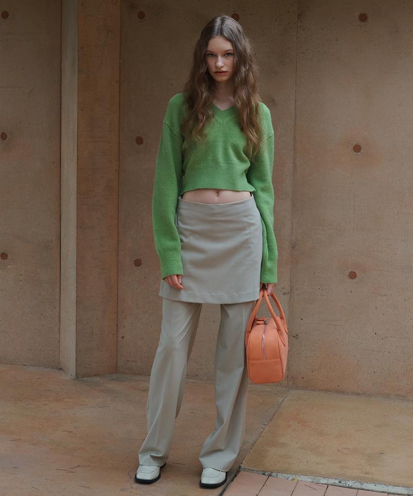 SINOON V Neck Cropped Sweater