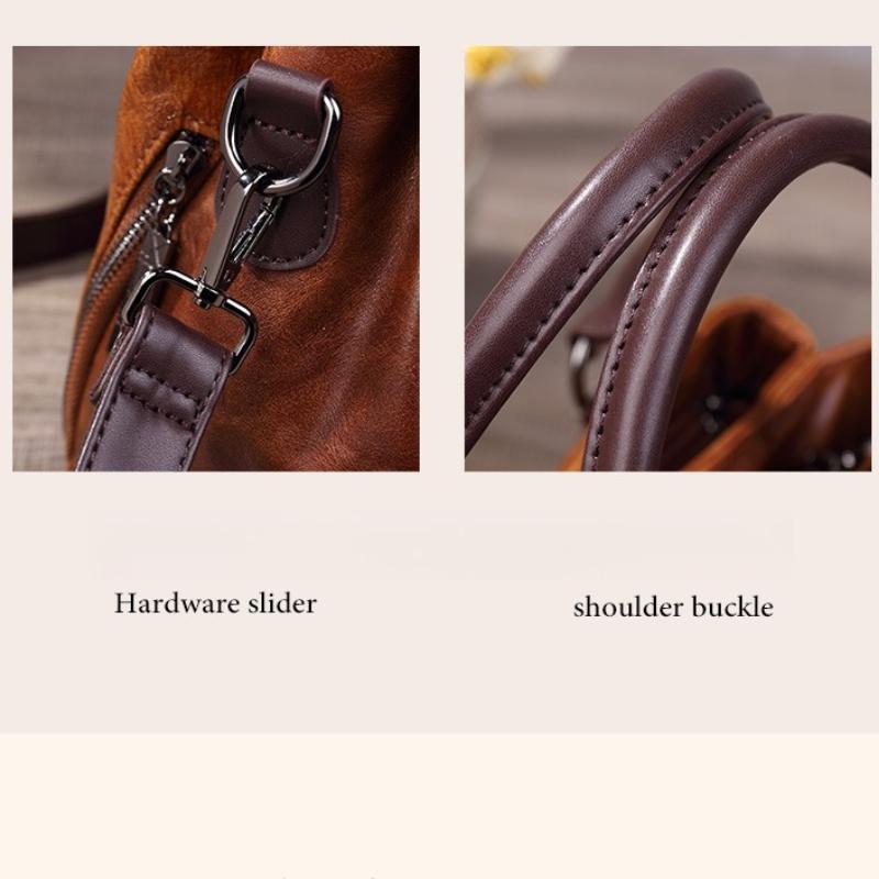 Vintage Chinese Style Shoulder Crossbody Bags for Women Embossing Print Tote Bags Large Capacity Multi-Pocket Soft Handbags