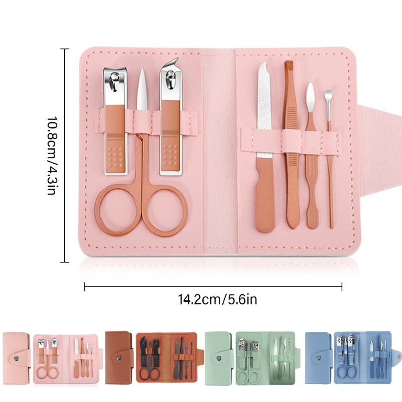 Set Manicure 7 Pezzi/Set Set Tagliaunghie Pratico Set per la Cura delle Unghie Strumenti Tagliaunghie in Acciaio Inossidabile per Viaggio Casa