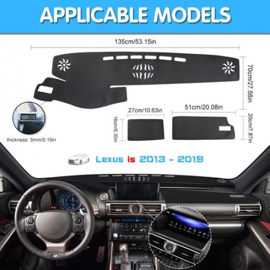 For Lexus IS250 IS350 Leather Car Dashboard Cover Non-Slip Dashmat Dash Mat