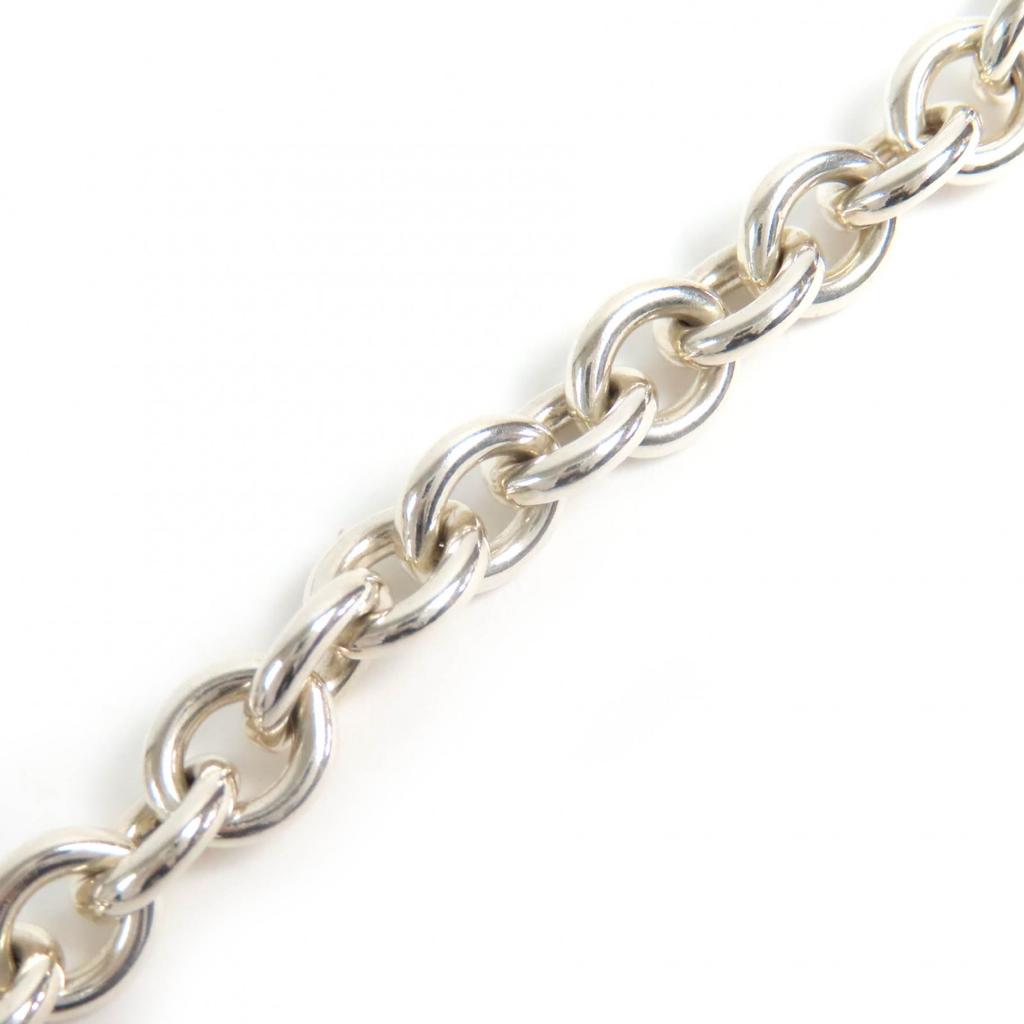 Great TIFFANY&Co. Necklace oval tag choker Silver SV925 mens Used
