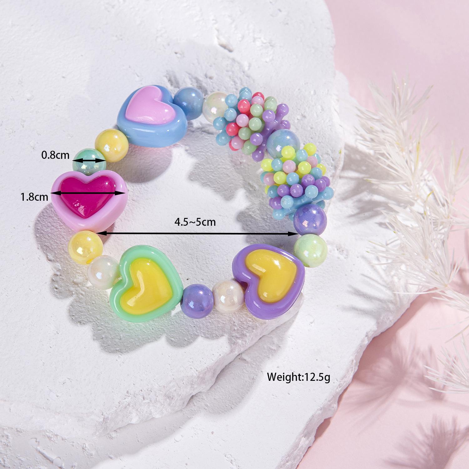 

b12 New Cute Style Japan Exaggeration Colorful Candy Design Sense Bear Star Acrylic Beaded Elastic Exquisite The Best Bracelet