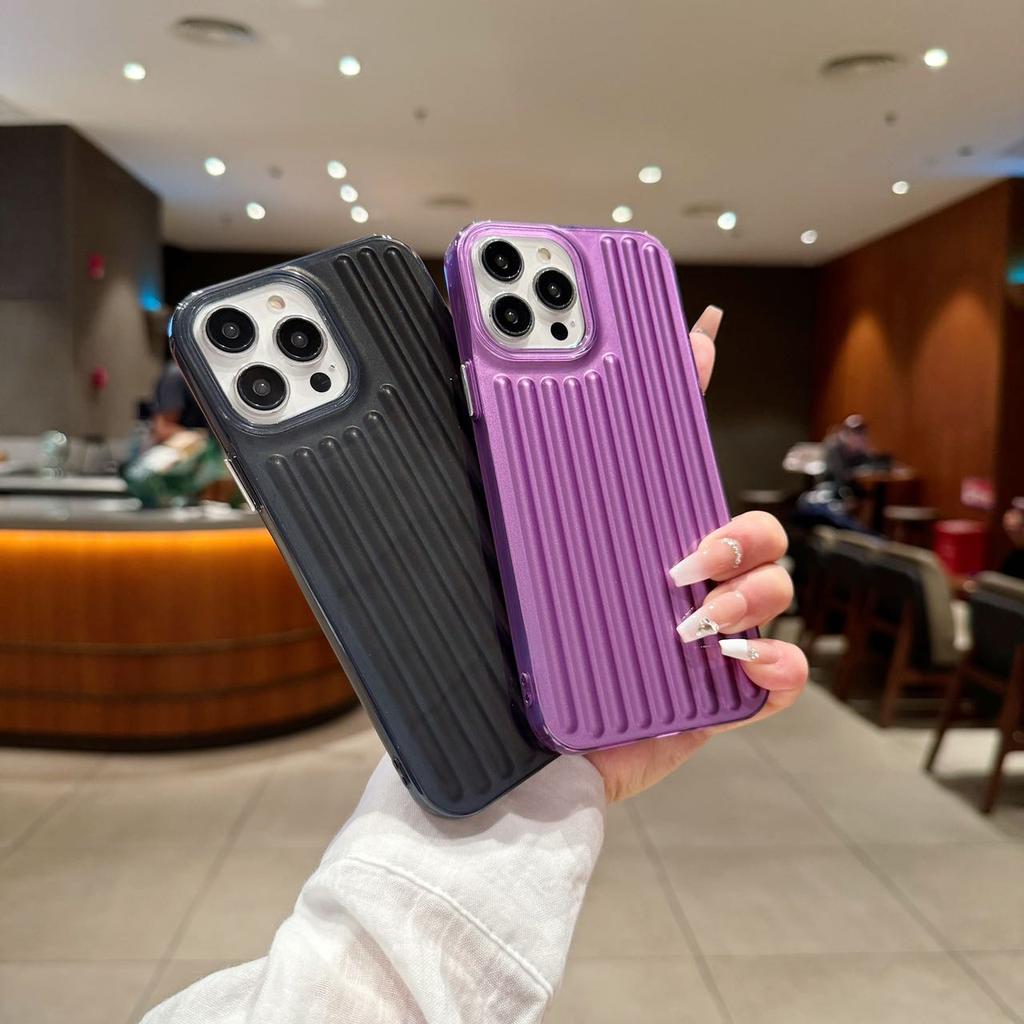 Fashion Corrugated Suitcase Stripe Case For Apple iPhone 17 Air 16 E 15 14 Plus 13 12 11 Pro Max Soft Silicone Shockproof Cover