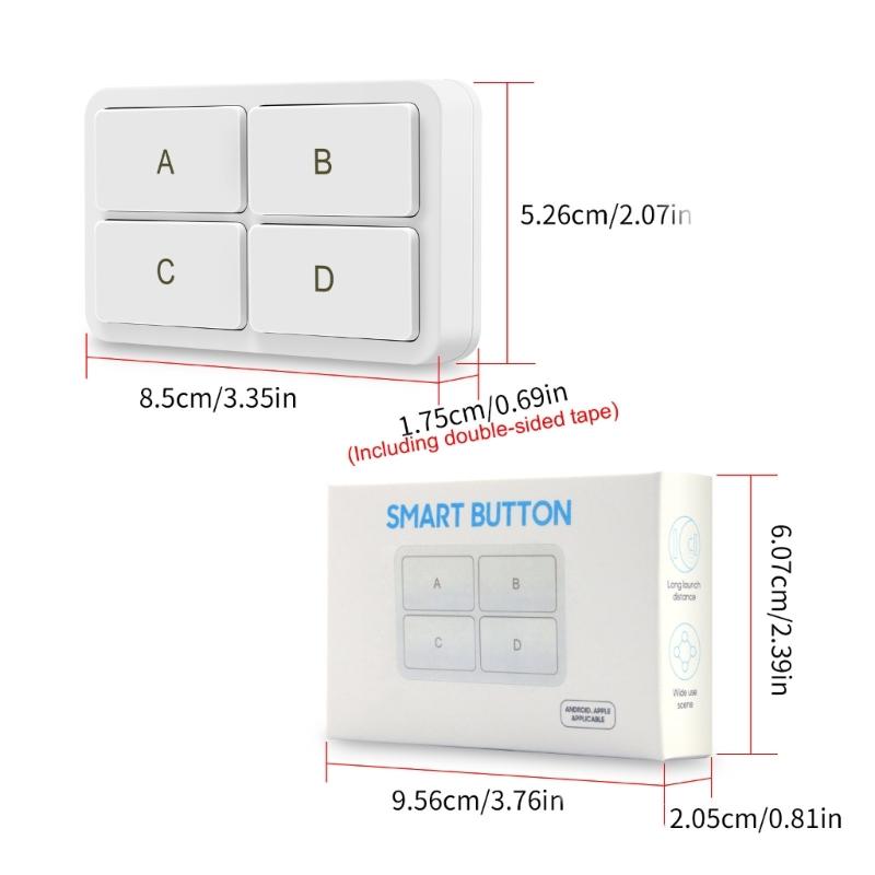 Wireless Button 4 Way Switchs Button for ZigBee Scene Wall Switchs for Tuya Automation Scene Controllers