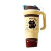 Spot Popular Bingba Cup Boys and Girls Large Capacity Straw Cup Portable Handle Stainless Steel Double Drink Thermos Cup