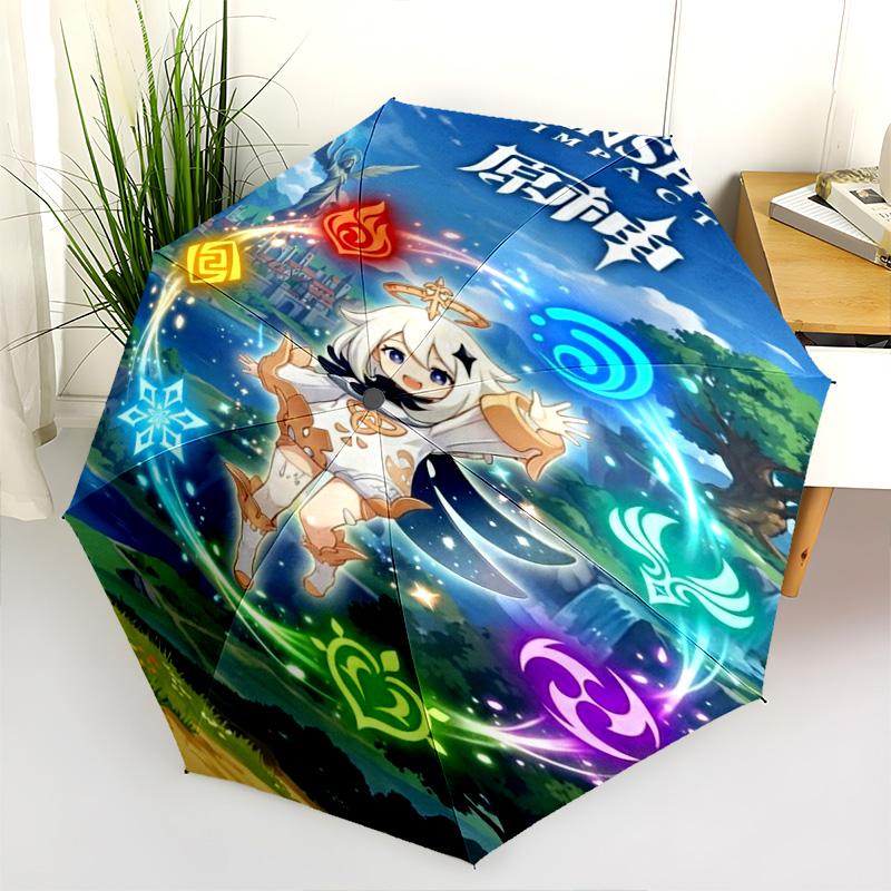 Genshin Impact Artbook Nature Folding Umbrella Travel 8 Paraphenoid Bones Umbrella Umbrella Three Folds