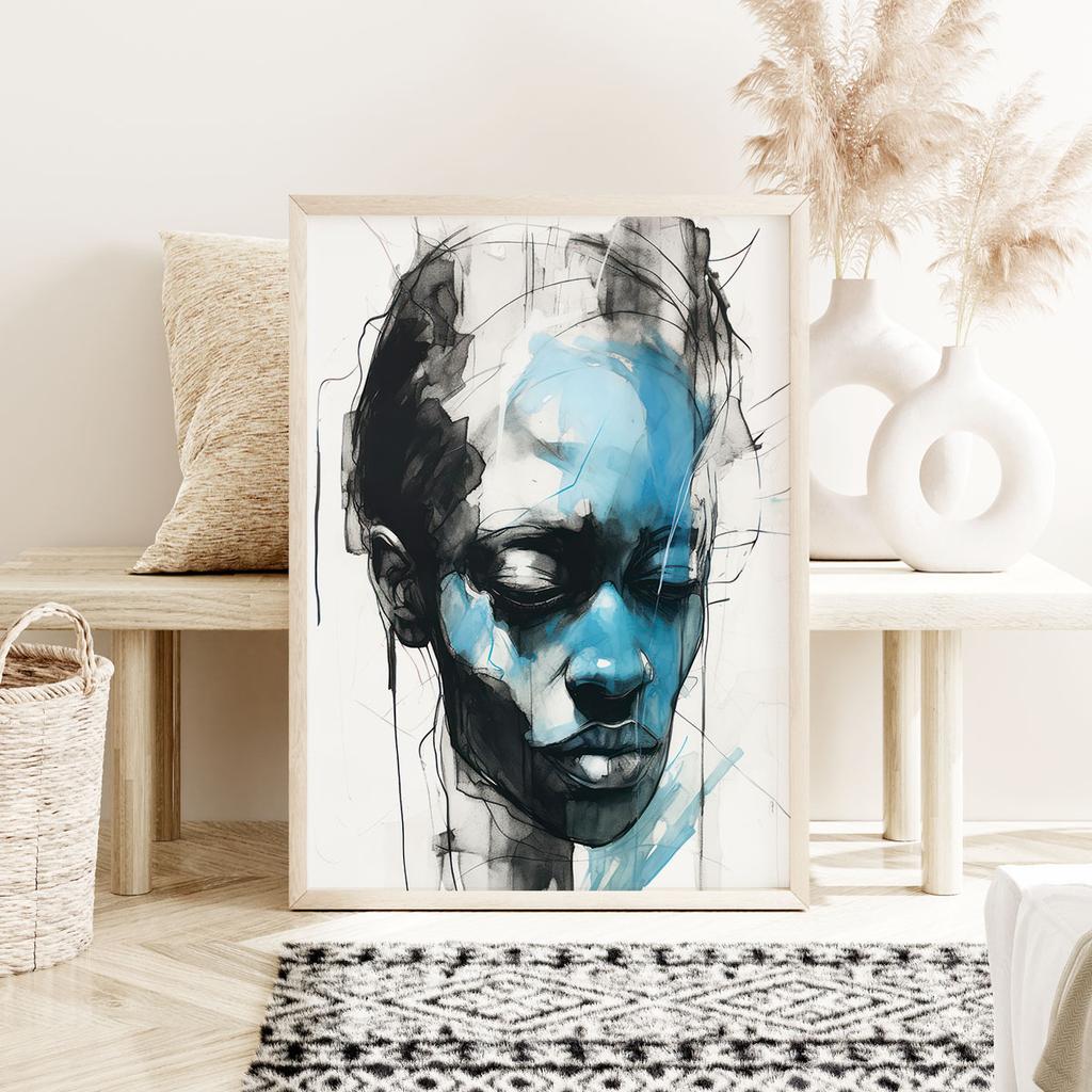 Plakat twarz portret abstrakcja