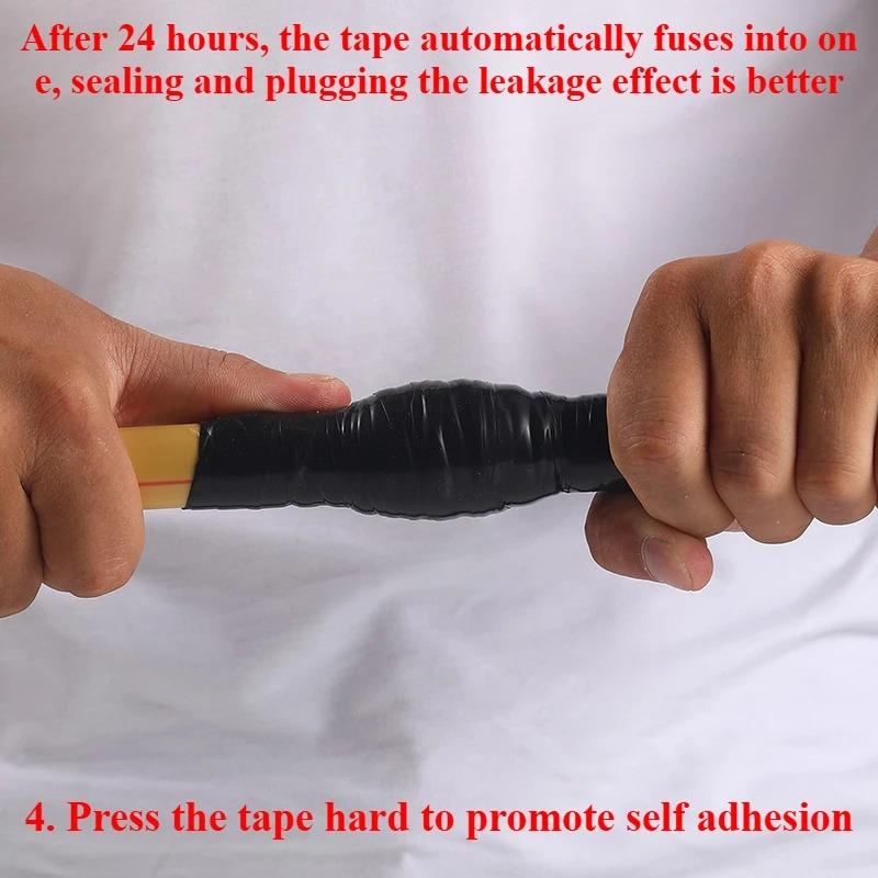 Selbstverschweißendes Silikon-Reparaturband, Wasserdichtes, Hochtemperaturbeständiges Dichtband für Rohr, Schlauch, Dach, Auto- und Marine-Leckreparatur