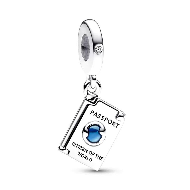New Reading Notebook Passport Charm Bead for Silver Bracelet Bangle DIY Jewelry Women Accessories