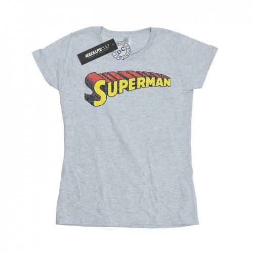 

DC Comics Womens/Ladies Superman Telescopic Crackle Logo Cotton T-Shirt білий