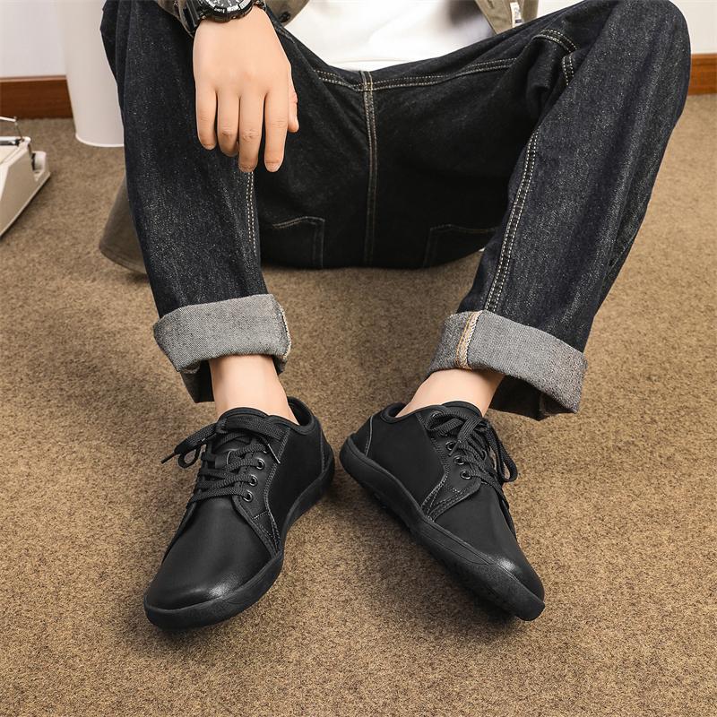 MCTIN Casual Shoes for Women Non Slip Lace Up Couples Leather Platform Sneakers Men Waterproof Walking Shoes