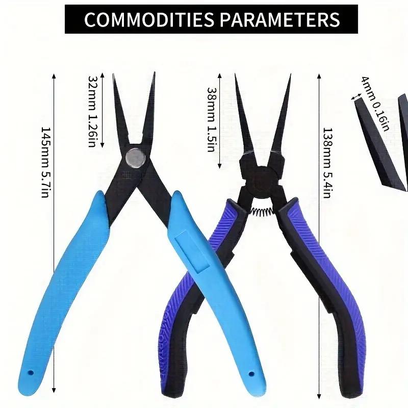 1pc/2pcs Professional Long Needle Nose Pliers High Carbon Steel Flat Nose Pliers Jewelry Making Bending Wire Open & Close Tools