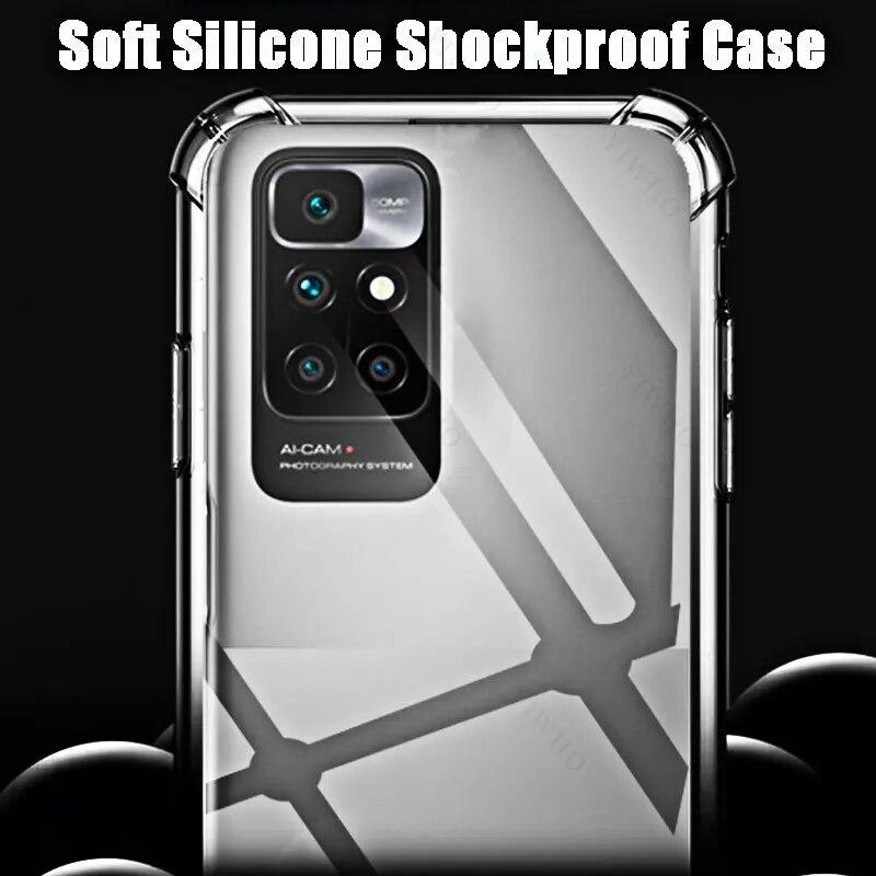 Soft Silicone Shockproof Case for Xiaomi Redmi 10 2022 HD Transparent for Redmi 10 2022 6.5" 21121119SG Anti-Scratch Cover Shell