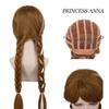 Braided Brown Cosplay Wig for Synthetic Anna Wigs Cosplay Party Wig Peluca De Princesa Princess Wig for Halloween Christmas