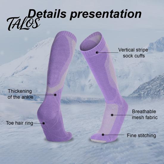 Protective Snow Gear Socks Cotton Ski for Men Women, Winter Thermal Snowboard with Support, Heavy Duty Camping Non-Slip Warm Skiing Snowboarding