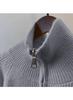 Sueeya Knit Ribbed Long Knit High Long Solid Perfect for Commuting or Night Out Women's Dress, Tunic, Half-Zip Collar, 2-Way, Neck, Sleeves, Warm,