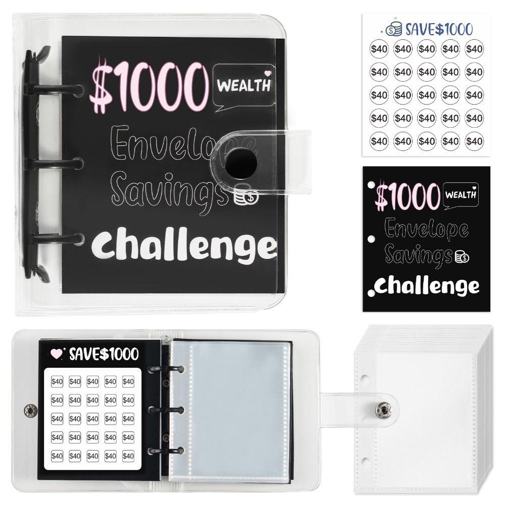 PVC Savings Challenges Book Mini Envelope Savings Challenge Easy To Use Money Saving Binder Kids