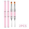 1/2Pcs Gel Brush & Picker 2 In 1 Design Nail Brush and Spatula Gel Nail Brush Tool for Acrylic Nails Extension Gel Manicure Tool