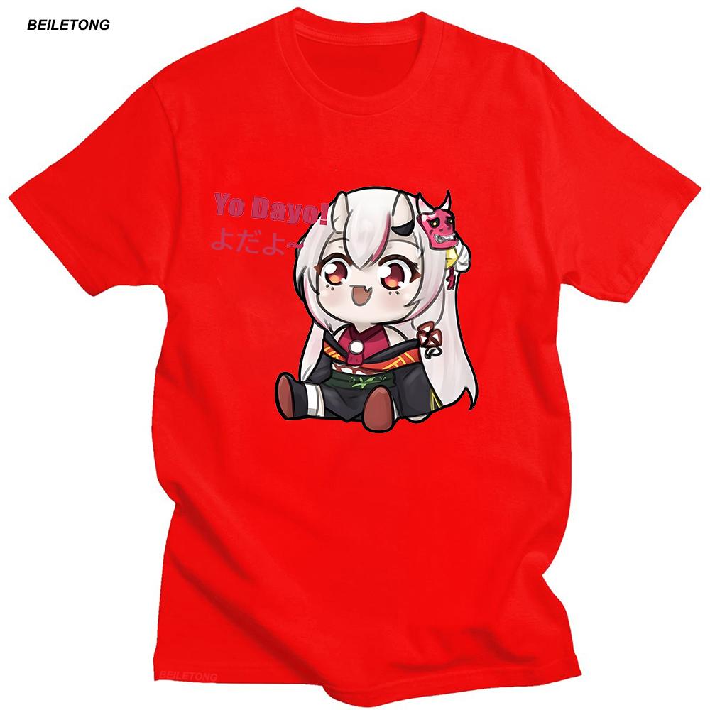 Vtuber Hololive T Shirts Nakiri Ayame Dayo Print Tshirts Short Sleeve Casual Harajuku 100% Cotton Tops Summer Kawaii Aesthetic