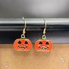 Whimsical Bat Pumpkin Cartoon Dangle Earrings Lightweight Alloy Design For Halloween Party Costume Accessories