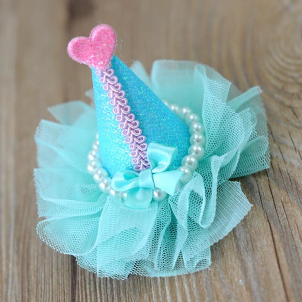 Dog Sequin Birthday Hat Pet Hairpin Hair Accessories Head Flower Crown Dog Accessories Pet Supplies Pet Hat Dog Costume