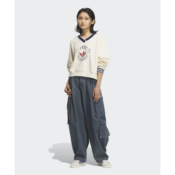 adidas Originals FW25 Ομάδα Φούτερ με Στρογγυλή Λαιμόκοψη Χαλαρή Εφαρμογή Πουλόβερ Φούτερ Γυναικείο Φούτερ KC5845