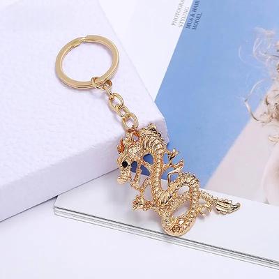 Oyuk Vintage Çin Ejderha Kolye Alaşım Araba Anahtarlığı Ejderha 2026 Yeni Yıl Anahtarlığı Çanta Takıları Kadın Erkek Hediyeleri
