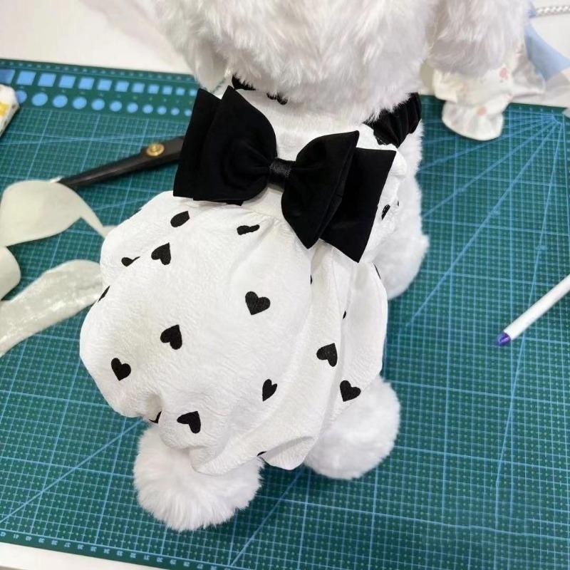 

Dog summer clothes summer clothes thin Bichon Pomeranian polka dot skirt cat clothes pet clothes fried street puppy XL chest 50 back 40 about 10-6.5 kg