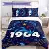 Juego de Ropa de Cama Estampada France Football de 3 Piezas Juego de Cubre Cama Acogedor y Transpirable como Regalo de Inauguración o Festivo