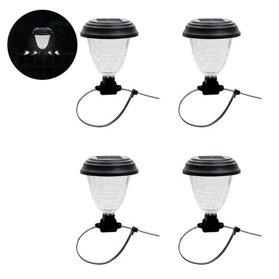 

4 шт. солнечные светодиодные ограждения для сада свет от заката до рассвета уличные декоративные солнечные 4pcs-White-Light.