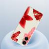 For Samsung Galaxy A07 4G Case Red Flower Pattern Printing Straight Edge TPU Phone Back Cover
