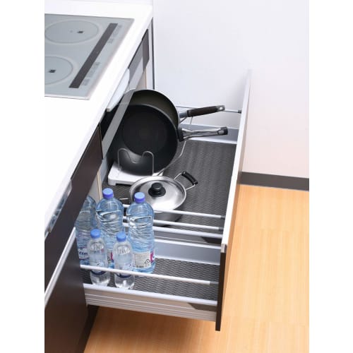 Waizu 35cm Binchotan Holzkohle Küchenregalmatte, Schwarz, 35x180cm, 2mm Dicke, Hergestellt in Japan, Desodorierend, Antibakteriell, Kratzfest, Rutschfest,